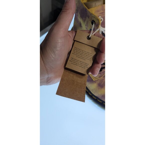 DR MARTENS 1460 Tie Dye Suede Boots Womens Size 8 Yellow Purple (airway boucing) - Picture 2 of 12